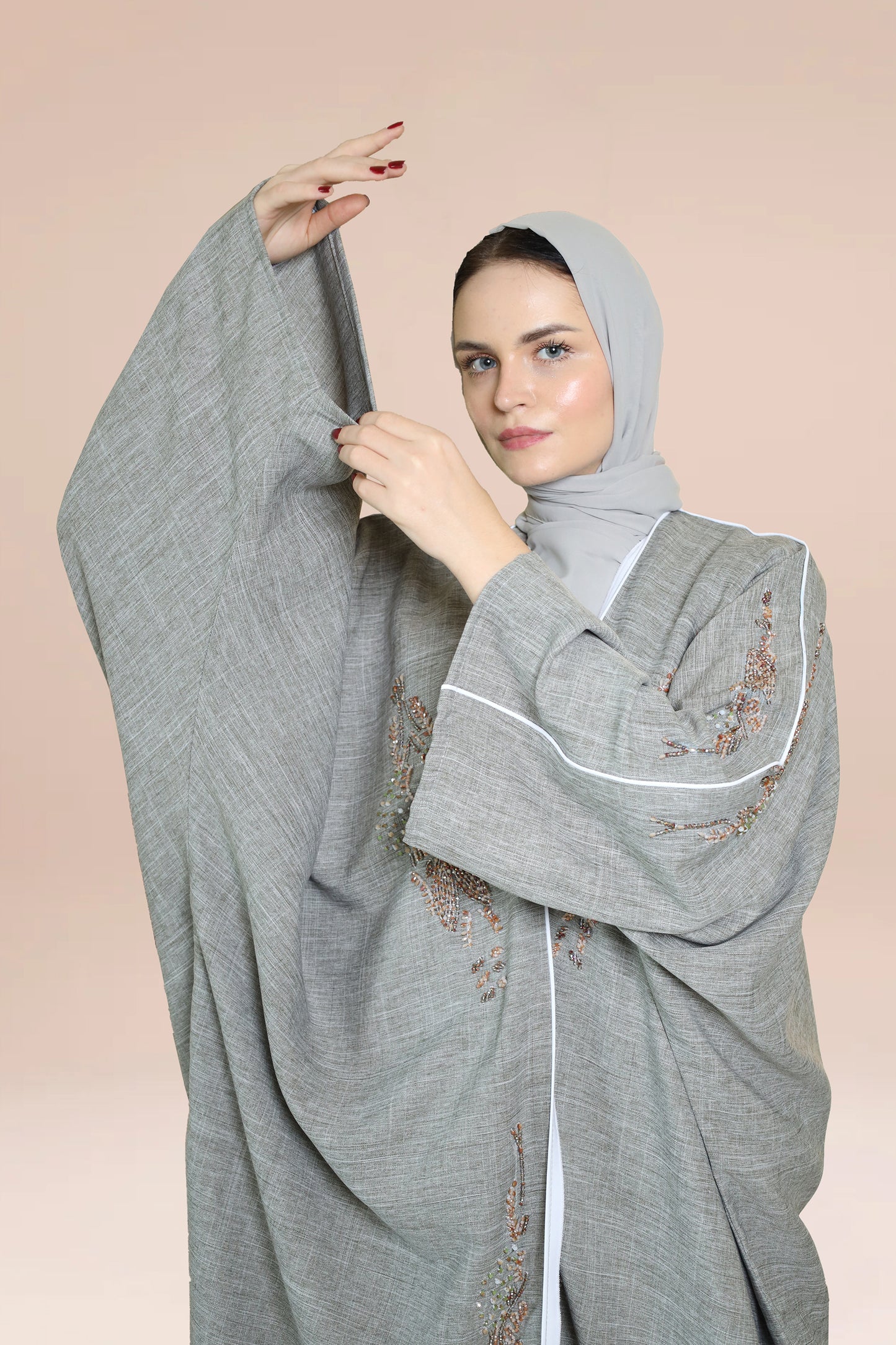 Dubai-made Nukhbaa brand Abaya a reflection of Dubai's luxury fashion scene.-N72A