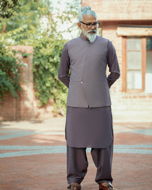 ISHADA brand-WAISTCOAT WITH KAMEEZ SHALWAR-SK2