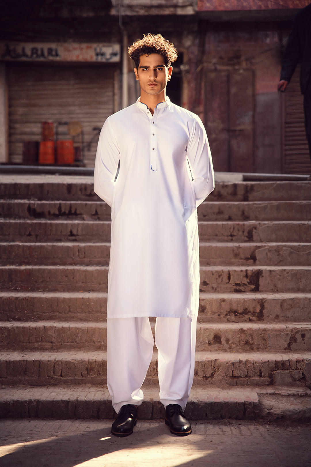 ISHADA brand-Traditional Classic White Kameez Shalwar-SK3