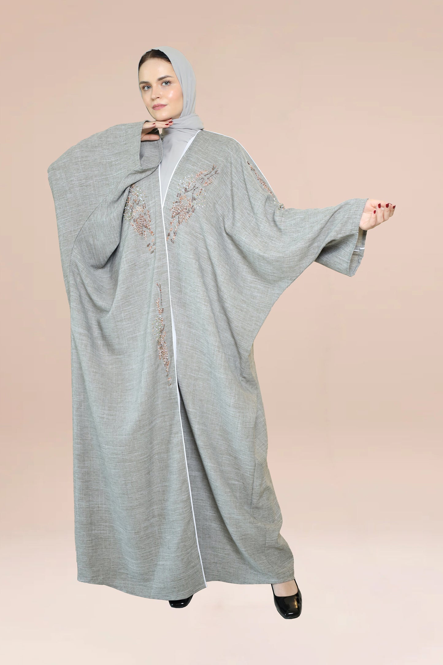 Dubai-made Nukhbaa brand Abaya a reflection of Dubai's luxury fashion scene.-N72A