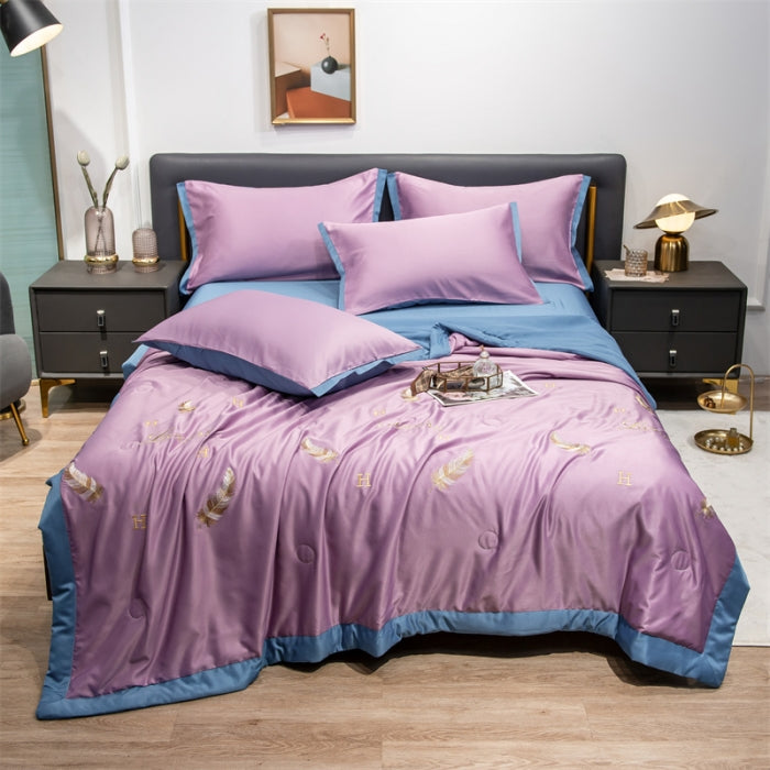 Duvet Size 200*230cm, Duvet Cover 200*230cm, flat Sheet 245*250cm Pillowcase 48*74cm-SS05